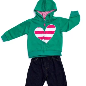 Conjunto Bebé Niña Casaca Corazón y Pantalón
