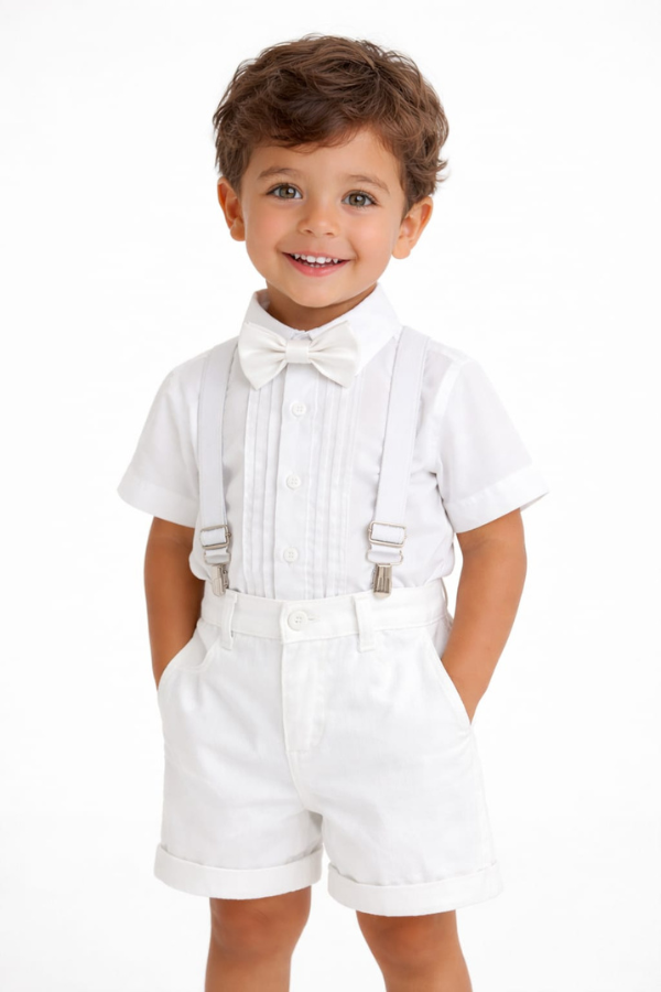 Conjunto de Bautizo para Bebé Niño Pequeño Caballero Blanco