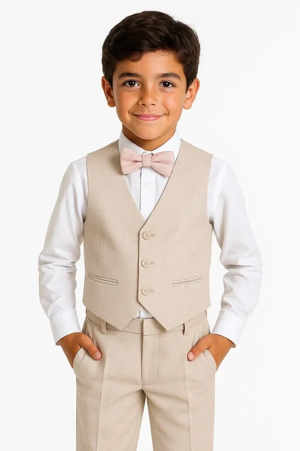 Conjunto elegante para niño beige | Ropa de vestir infantil formal