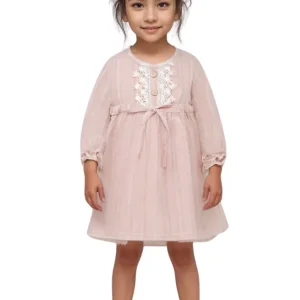 Vestido de Niña Palo Rosa de Lino