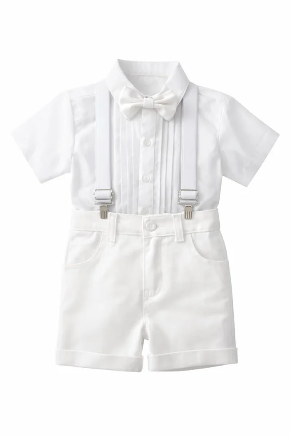 Conjunto de Bautizo para Bebé Niño Pequeño Caballero Blanco - Imagen 3
