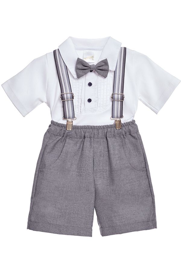 Conjunto para Bebe Niño Tirantes Pantalones cortos Gris GALA - Imagen 3
