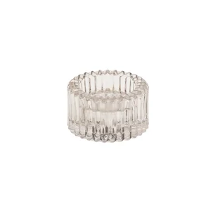Candelabro Portavelas Vidrio Ahumado Gris