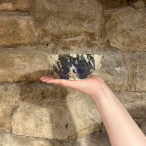 Cuenco Pequeño Artesanal Blanco y Azul