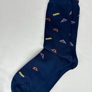 Calcetines Hombre Azul Marino Reglas