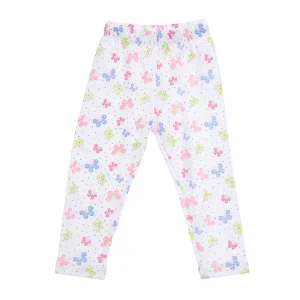 Pantalon Leggins de Bebe Niña Blanco con Mariposas de Colores